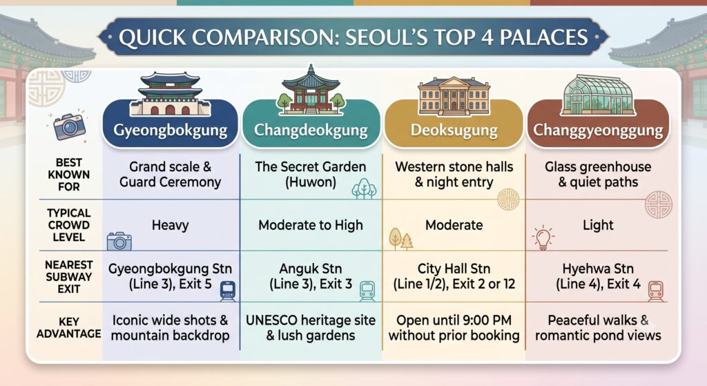 seoul palace comparison