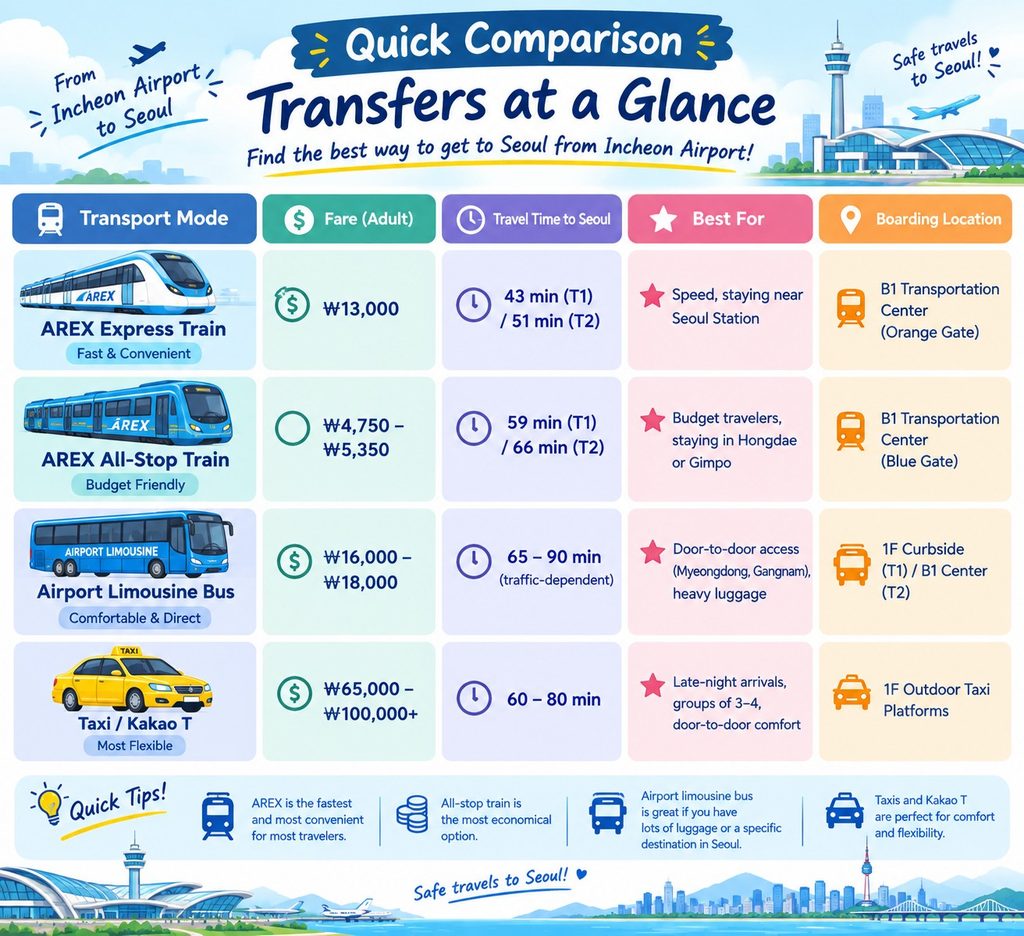 How to Get from Incheon Airport to Seoul
